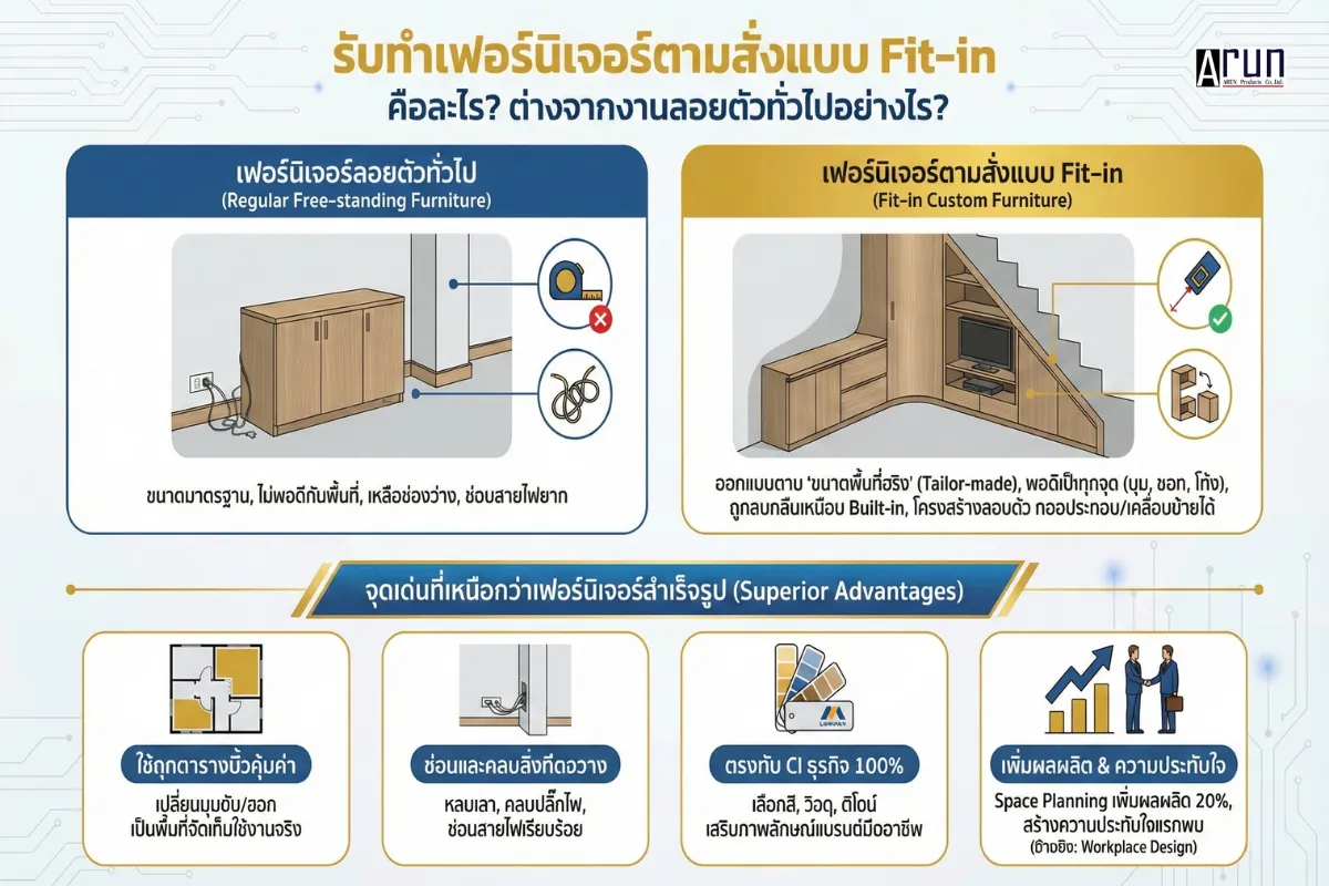 รับทําเฟอร์นิเจอร์ตามสั่งแบบ Fit-in ช่วยประหยัดพื้นที่ และเพิ่มฟังก์ชันการใช้งาน